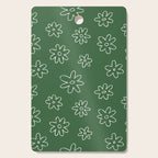Green garden flower doodle art pattern Cutting Board Gallery Image 1
