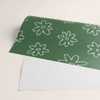 Green garden flower doodle art pattern Wrapping Paper Gallery Image 2