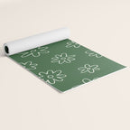 Green garden flower doodle art pattern Yoga Mat Gallery Image 2