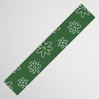 Green garden flower doodle art pattern Table Runner Gallery Image 3