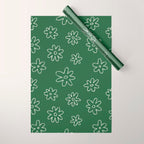 Green garden flower doodle art pattern Wrapping Paper Gallery Image 1