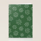 Green garden flower doodle art pattern Stationery Card Gallery Image 2