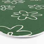 Green garden flower doodle art pattern Bath Mat Gallery Image 3