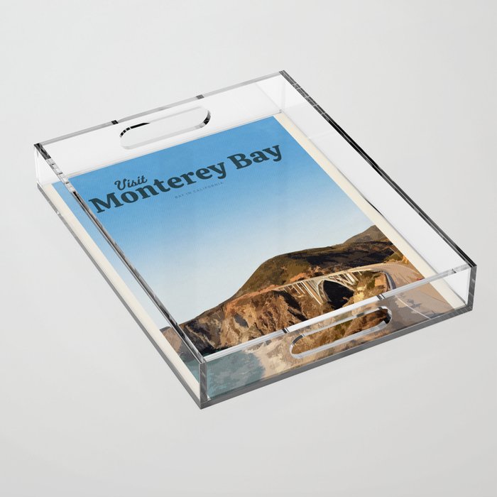 Visit Monterey Bay. Acrylic Tray Gallery Image 1