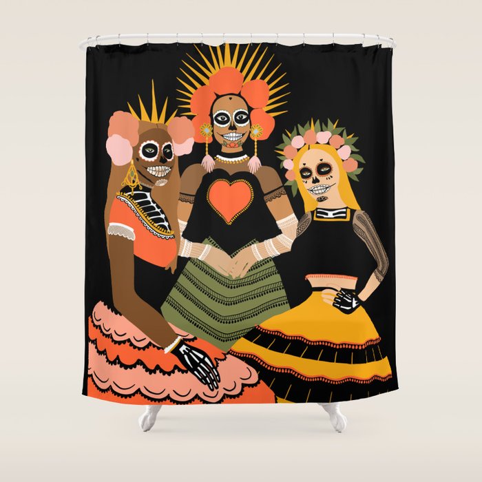day of dead Shower Curtain Gallery Image 1