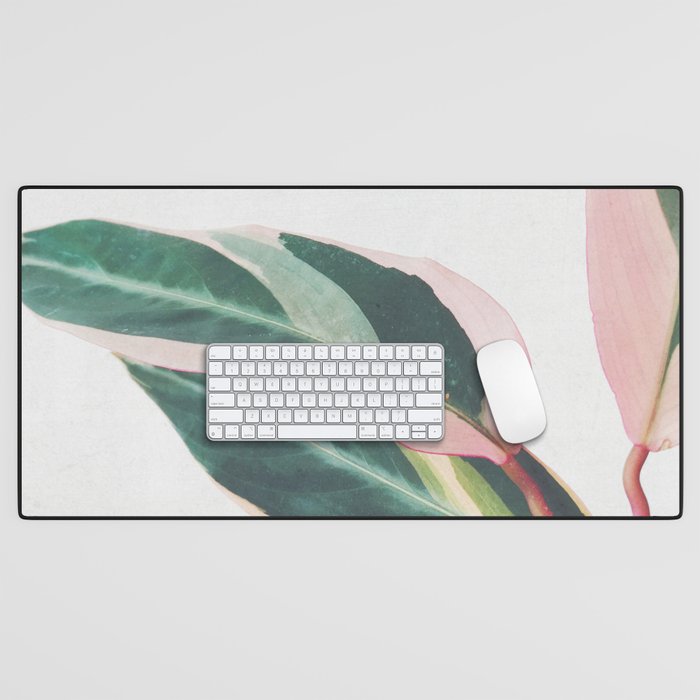 Pink Leaves II Desk Mat Gallery Image 1