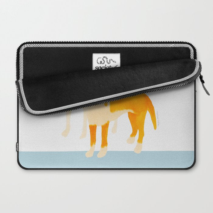 Dogs Near Water - Yellow and White Laptop Sleeve Gallery Image 2