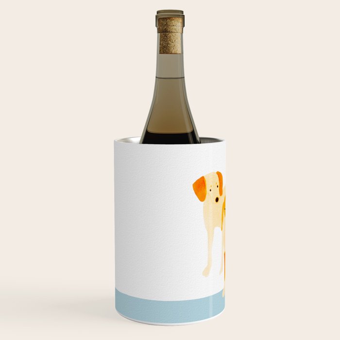 Dogs Near Water - Yellow and White Wine Chiller Gallery Image 2