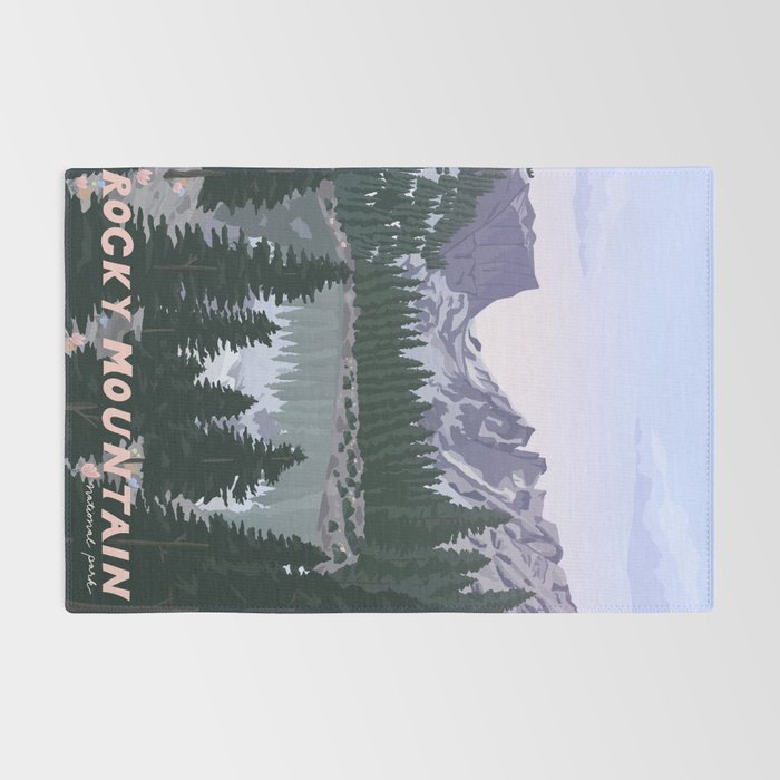 Rocky Mountain National Park Poster, Colorado, USA, Denver, Rocky Mountains, National Parks Rug Gallery Image 2