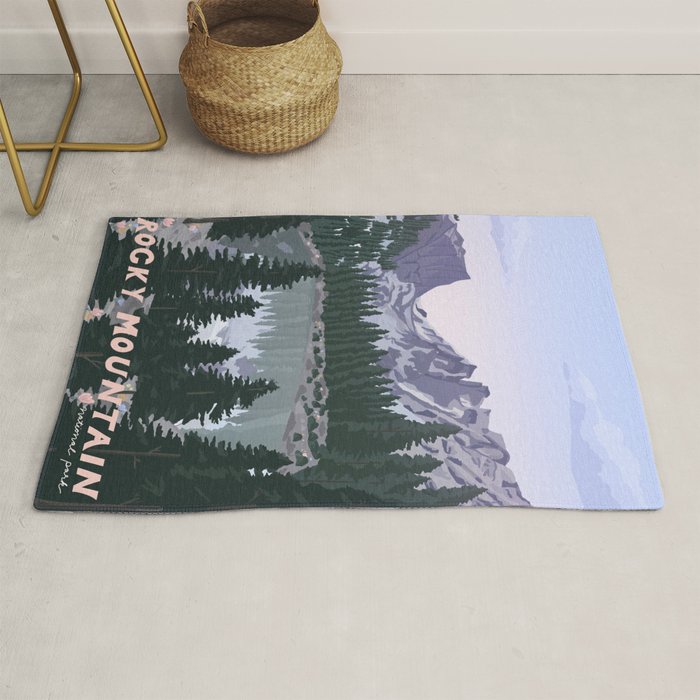 Rocky Mountain National Park Poster, Colorado, USA, Denver, Rocky Mountains, National Parks Rug Gallery Image 1