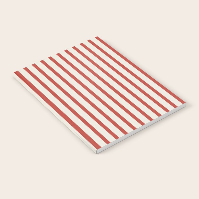 Red And Cream Striped Notebook Gallery Image 2