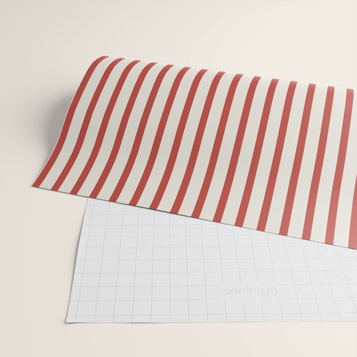 Red And Cream Striped Wrapping Paper Gallery Image 2