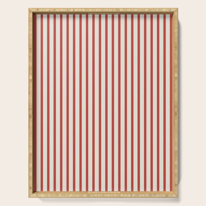 Red And Cream Striped Serving Tray Gallery Image 1