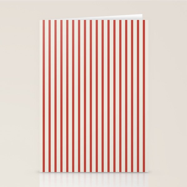 Red And Cream Striped Stationery Card Gallery Image 1