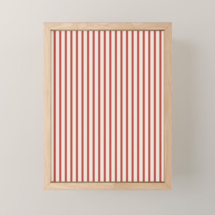 Red And Cream Striped Mini Art Print Gallery Image 1