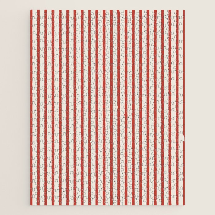 Red And Cream Striped Jigsaw Puzzle Gallery Image 1