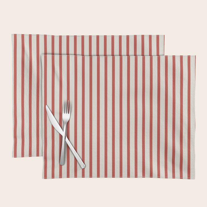 Red And Cream Striped Placemat Gallery Image 1