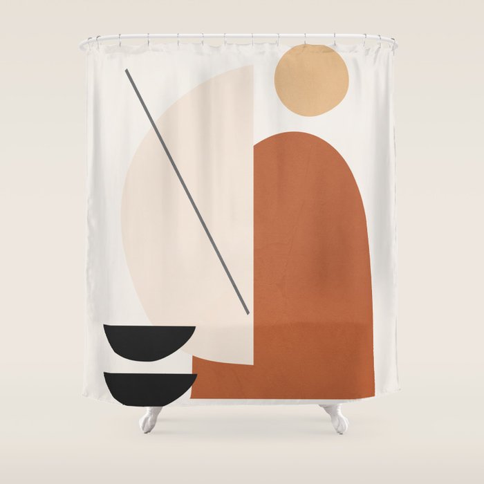 Abstract Minimal Shapes Shower Curtain Gallery Image 1