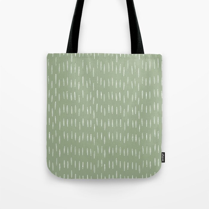 Raindrop Boho Abstract Pattern, Sage Green Tote Bag Gallery Image 1