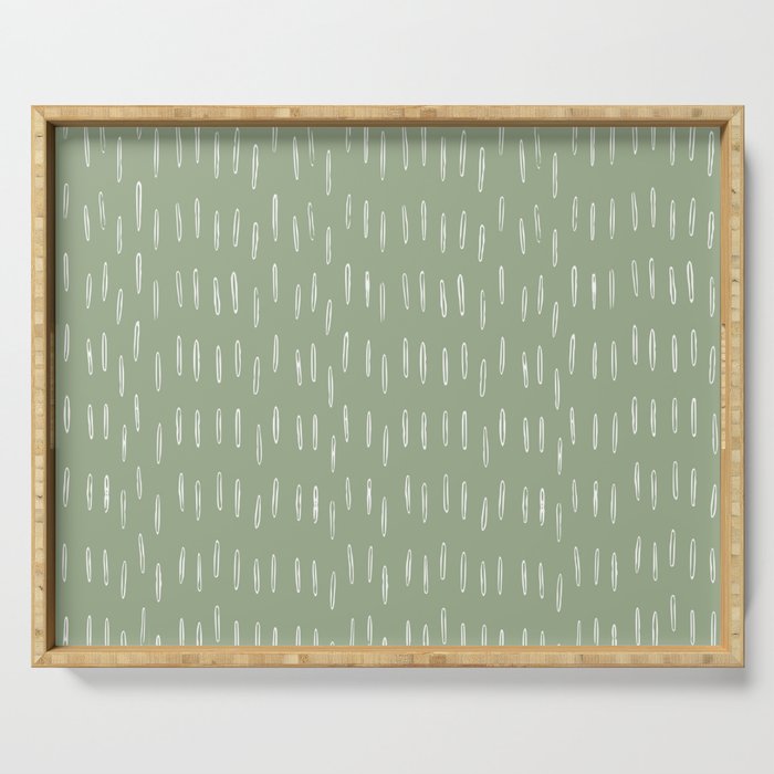 Raindrop Boho Abstract Pattern, Sage Green Serving Tray Gallery Image 1