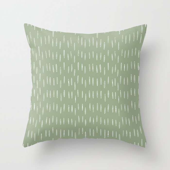 Raindrop Boho Abstract Pattern, Sage Green Throw Pillow Gallery Image 6