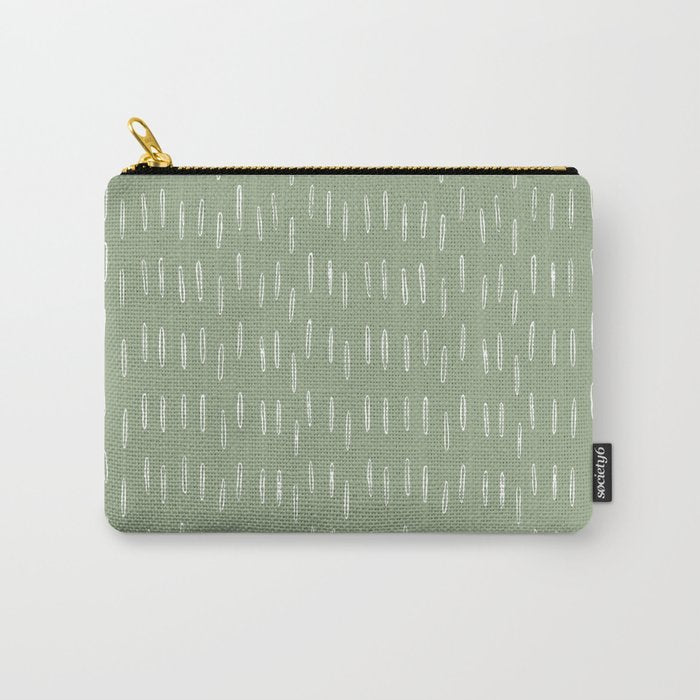 Raindrop Boho Abstract Pattern, Sage Green Carry All Pouch Gallery Image 1