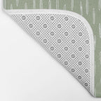 Raindrop Boho Abstract Pattern, Sage Green Bath Mat Gallery Image 2