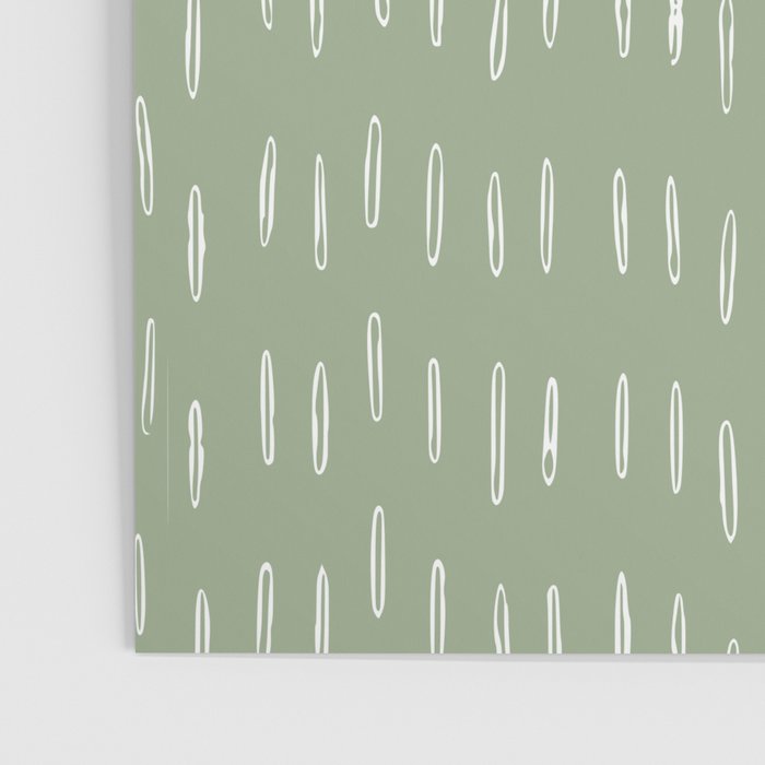 Raindrop Boho Abstract Pattern, Sage Green Poster Gallery Image 3