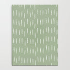 Raindrop Boho Abstract Pattern, Sage Green Notebook Gallery Image 4