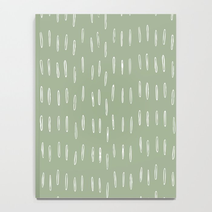 Raindrop Boho Abstract Pattern, Sage Green Notebook Gallery Image 4