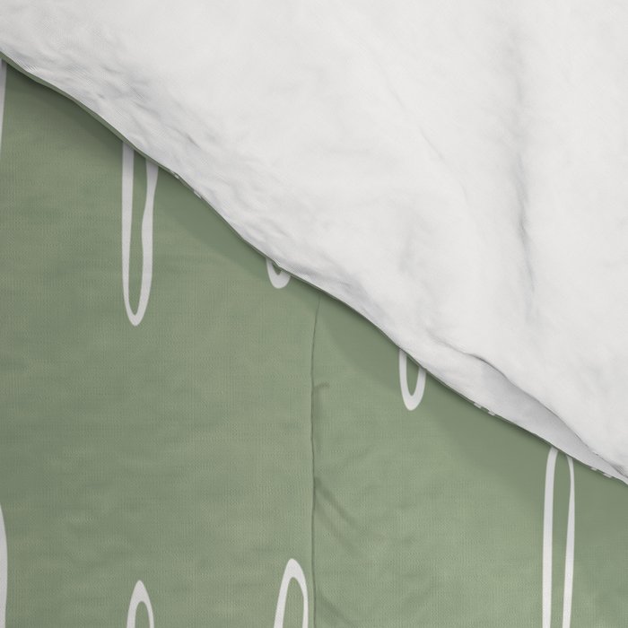 Raindrop Boho Abstract Pattern, Sage Green Comforter Gallery Image 4