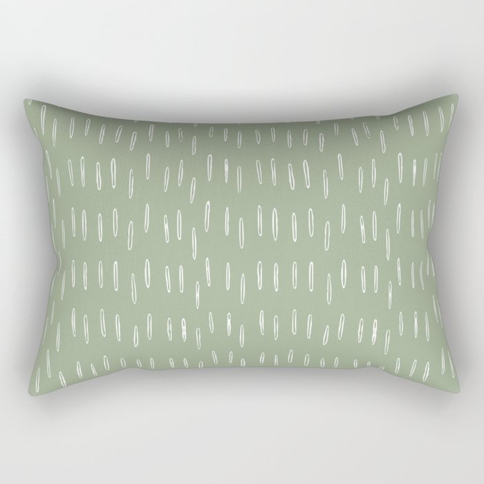 Raindrop Boho Abstract Pattern, Sage Green Rectangular Pillow Gallery Image 2