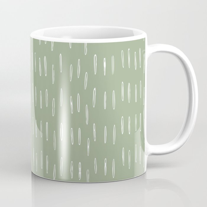 Raindrop Boho Abstract Pattern, Sage Green Coffee Mug Gallery Image 1