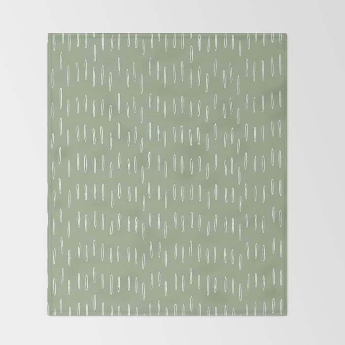 Raindrop Boho Abstract Pattern, Sage Green Throw Blanket Gallery Image 2