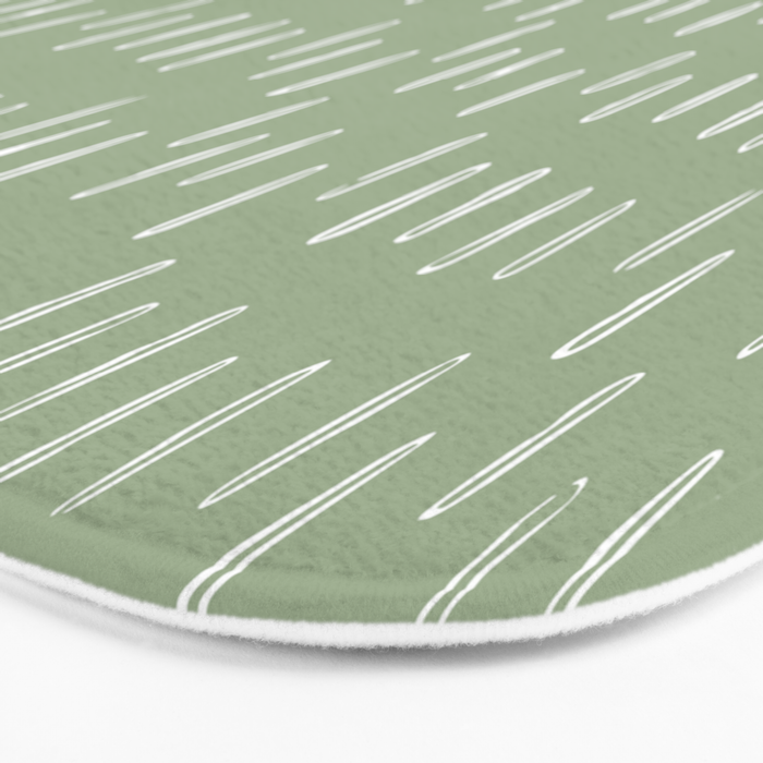 Raindrop Boho Abstract Pattern, Sage Green Bath Mat Gallery Image 3