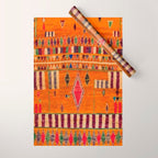 Orange Traditional Moroccan Design Wrapping Paper Gallery Image 1
