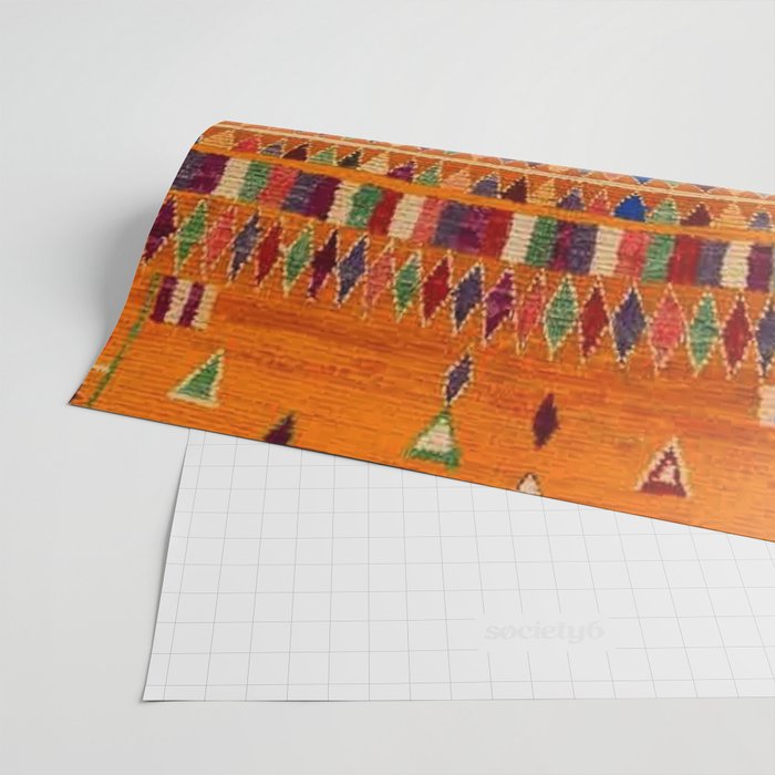 Orange Traditional Moroccan Design Wrapping Paper Gallery Image 2