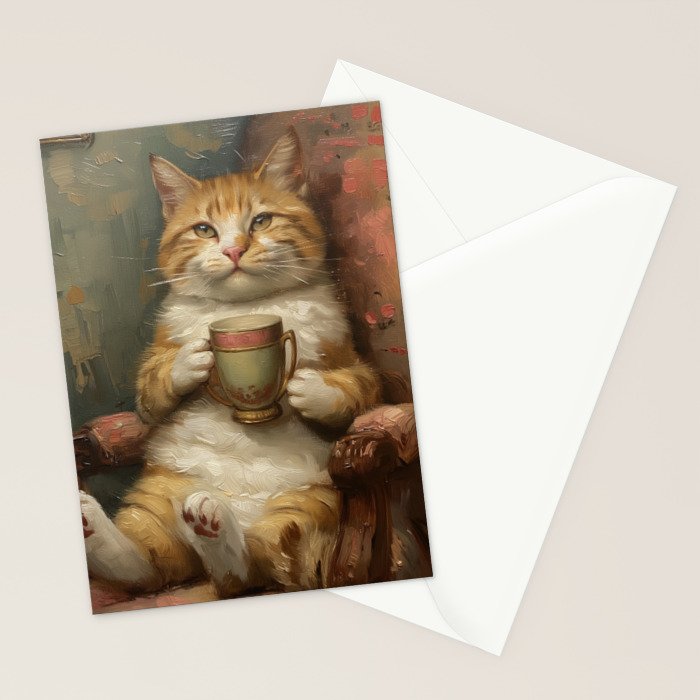 Tea Time Cat II Stationery Card Gallery Image 2