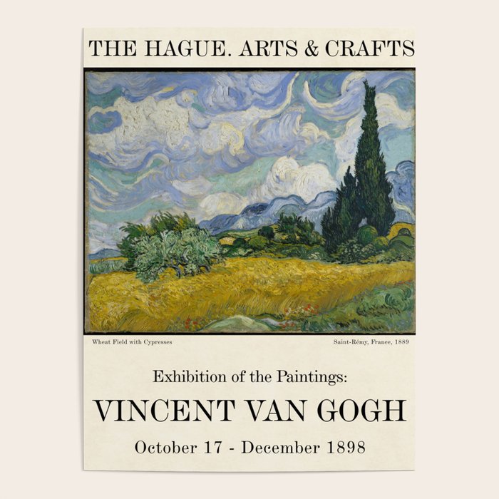 Wheat Field with Cypress by Vincent Van Gogh Poster Gallery Image 4