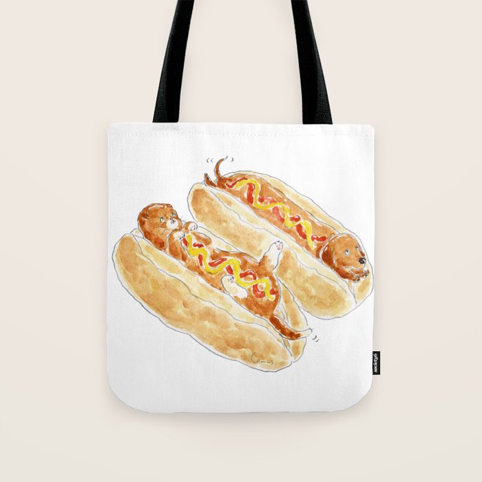 Hot Dog Cat Tote Bag Gallery Image 1