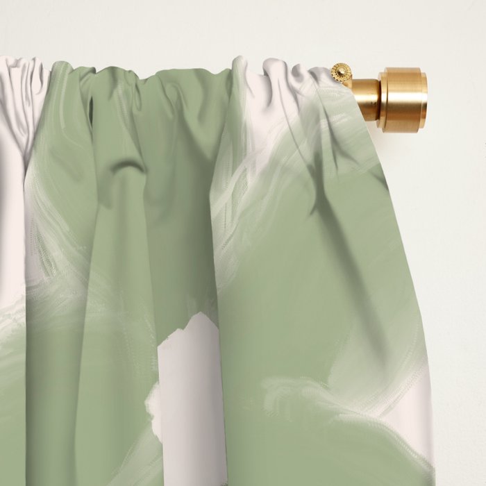 Sage Green Flowers Window Curtain Gallery Image 2