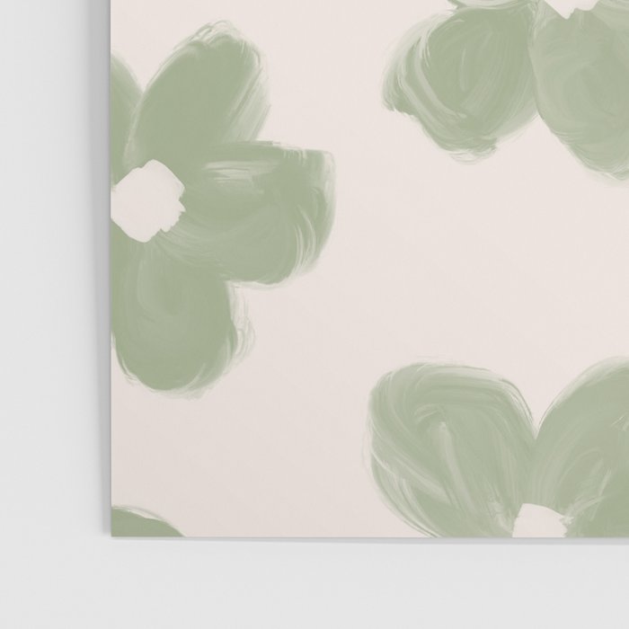 Sage Green Flowers Poster Gallery Image 3
