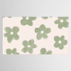 Sage Green Flowers Tablecloth Gallery Image 2