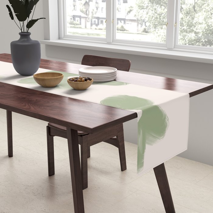 Sage Green Flowers Table Runner Gallery Image 2