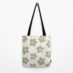 Sage Green Flowers Tote Bag Gallery Image 2