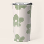 Sage Green Flowers Travel Mug Gallery Image 2