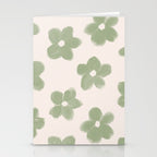 Sage Green Flowers Stationery Card Gallery Image 2