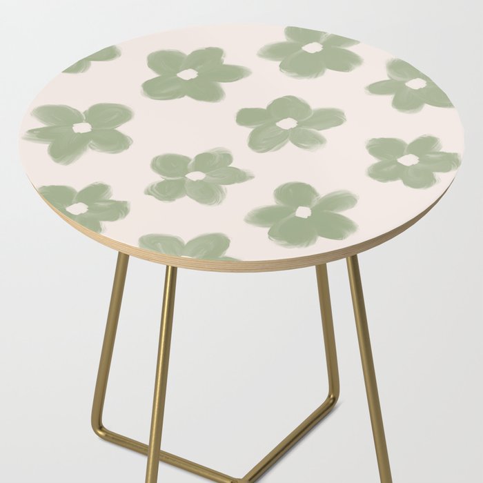 Sage Green Flowers Side Table Gallery Image 2