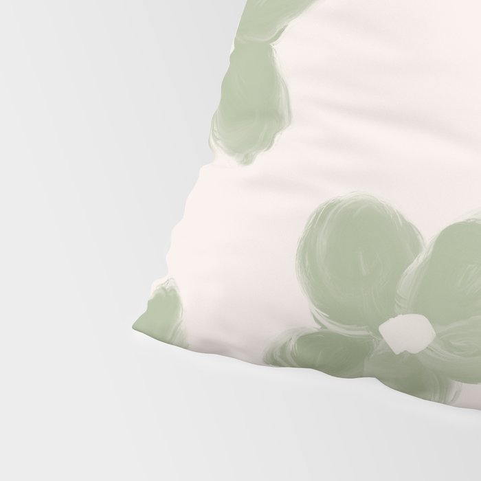 Sage Green Flowers Pillow Sham Gallery Image 4