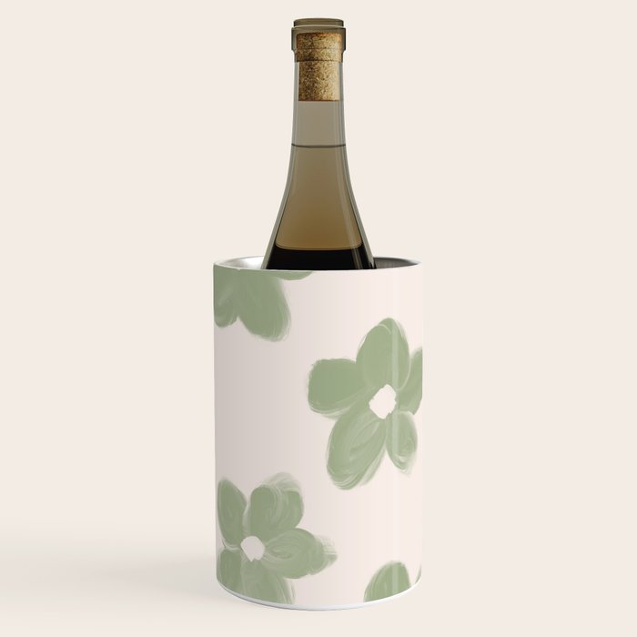 Sage Green Flowers Wine Chiller Gallery Image 1